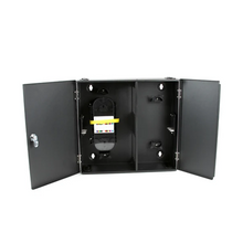 6 Adapter Capacity Double Door Wall Mount Fiber Patch Panel Black FB36-2788WM6