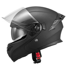 Modular Motorcycle Helmet with Large Clear Visor, DOT Approved (Matte Black( Extra Large )