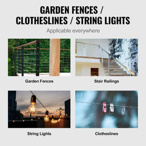 1/16 Inch 7x7 Strand T304 Stainless Steel Braided Aircraft Cable 328FT With Accessories