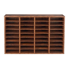 36-Compartment Wooden Literature Organizer Mail Sorter – (Dark Brown)