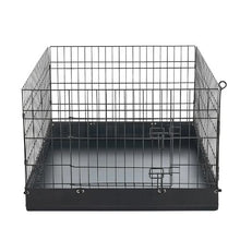 Dog Playpen 24" 4-Panel Foldable Metal Fence with Door & Pad (Black)