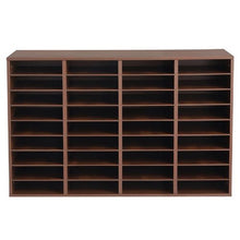 Wood Literature Organizer 36 Compartments Adjustable Shelves Countertop File Sorter (Brown)