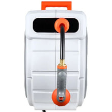 100 ft Retractable Garden Hose Reel 1/2" Wall-Mounted Hose Reel with 9-Function Nozzle & Auto Rewind