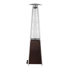 48,000 BTU Pyramid Propane Patio Heater Quartz Glass Tube Wheels Hammered Bronze