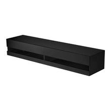 71 In Floating TV Stand Wall Mount Entertainment Center with Power Outlet & LED Lights Modern TV Shelf with 2 Drawers & Storage Cabinet - (Black)