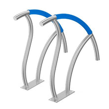 30 x 30 In Pool Handrails Stainless Steel Safety Rail with Base Plate Grip Cover Rustproof (2-Pack)