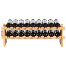 18 Bottle Wine Rack with 2-Tier Solid Bamboo Wood Storage Racks for Kitchen Bar and Cellar (Natural Color)