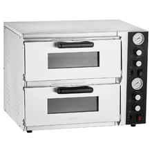 18" Double-Deck Electric Pizza Oven 842°F Dual Temp Control & Timer