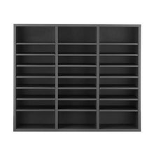24-Compartment Wooden Literature Organizer with Adjustable Shelves for MDF Mail Sorter for Files & Documents (Grey)