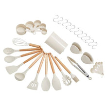 Cooking Utensils Set Silicone Spatula Spoon Heat Resistan Tools for Kitchen HZ-01(Pack of 34)