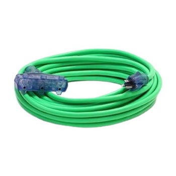 100FT 10/3 SJTW Cold Weather Triple Tap Extension Cord With CGM Green