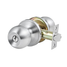 Keyed Entry Door Knob, Satin Nickel Round Ball Locking Door Knob with Thumb Turn, All-Metal Design 587ET-SS-1PK