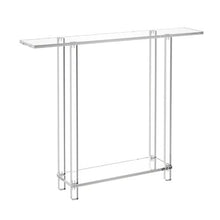 2-Tier Narrow Acrylic Console Table with Open Storage Clear Modern Entryway Side Desk