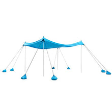 10x10 ft  Beach Tent Sun Shelter with UPF50+ Sun Protection 6.6 ft Tall with 8 Sandbags for Family Outings Camping
