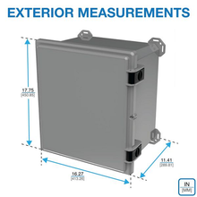 17.75" x 16.27" x 11.13" Boss Spacing Industrial Enclosure I652HL,TGBG