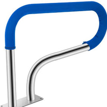 32 x 22.5 In Pool Handrail 304 Stainless Steel Stair Rail 375 lb Capacity Quick Mount Base Plate