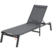 Aluminum Outdoor Chaise Lounge Chairs 5-Position Adjustable Folding Recliner for Patio Beach Pool – Dark Grey (2-Pack)