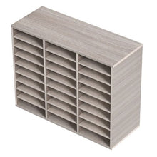 27 Slot Wooden Literature Organizer File & Mail Sorter with Adjustable Shelves – (Grey)