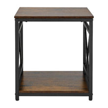 Modern 2-Tier End Table with Open Shelves, Brown