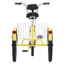 20 Inch Three-Wheeled Bicycles 3 Wheel with Basket & Adjustable Seat for Seniors Women Men