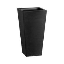 22" Tall Outdoor Planters Black Square Flower Pots (Set of 2)