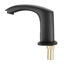 9/16" Automatic Touchless Bathroom Faucet, Motion Sensor Tap with Cover Plate Adjustable Hot/Cold, Matte Black