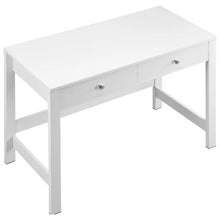 White Small Kids Desk with Drawers – Modern Rectangle MDF Study Table for Bedroom Home & Office
