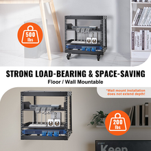 23''-40'' Adjustable Depth 9U 4-Post Open Frame Server Rack