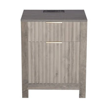 Farmhouse Nightstands Set of 2 Gray End Tables with Charging Station 3 Tiers 2 Drawers & Storage Cabinet USB Ports & Outlets