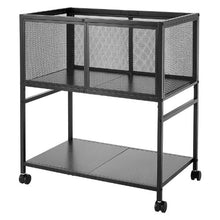 2-Tier Rolling File Cart Hanging File Organizer Lockable Wheels 60 lbs Capacity (Black)