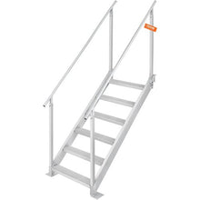 Adjustable 6-Step Dock Ladder 43''-51'' Height 500 lbs Capacity Aluminum Dual Handrails