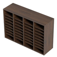 36-Compartment Wooden Literature Organizer Mail Sorter – (Brown)
