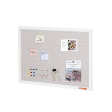 30" x 20" White Cork Board with Linen Surface for Home School and Office