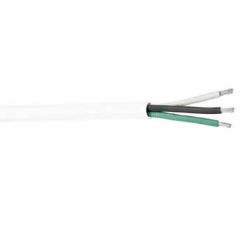10 AWG 3 Conductor White Jacket Round Boat Cable