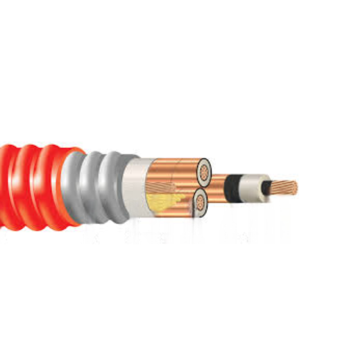 1/0 AWG 3C Type MV-105 Copper 15kV NLEPR 133% IL 50% Ground AIA Red PVC Jacket