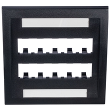 10 Port Mini-Com Executive Series Double Gang Faceplate Mount ABS CFPE10BL-2GY