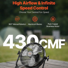 10 Inch 360° Manual Rotation Rechargeable Battery Operated Camping Fan