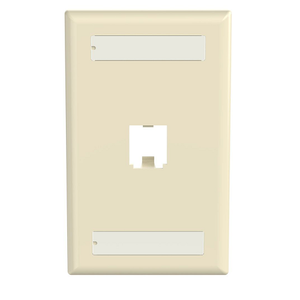1 Port Mini-Com Classic Series Vertical Faceplate ABS Label Pocket CFPL1EIY