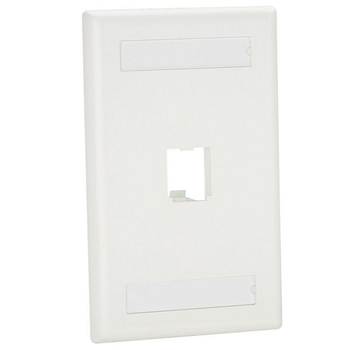 1 Port Mini-Com Classic Series Vertical Faceplate ABS Label Pocket CFPL1IWY