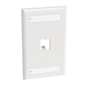 1 Port Mini-Com Classic Series Vertical Faceplate ABS Label Pocket CFPL1WHY