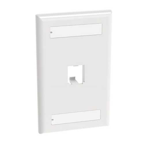 1 Port Mini-Com Classic Series Vertical Faceplate ABS Label Pocket CFPL1WHY
