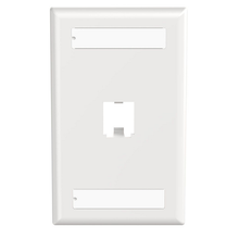 1 Port Mini-Com Classic Series Vertical Faceplate ABS Label Pocket CFPL1WHY