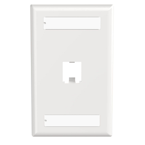 1 Port Mini-Com Classic Series Vertical Faceplate ABS Label Pocket CFPL1WHY