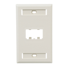2 Port Mini-Com Classic Series Vertical Faceplate ABS Label Pocket CFPL2IWY