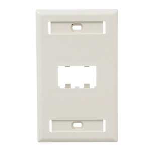 2 Port Mini-Com Classic Series Vertical Faceplate ABS Label Pocket CFPL2IWY