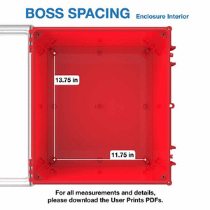 17.75" x 16.27" x 9.33" Boss Spacing Industrial Enclosure I632HL,TCBR