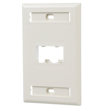 2 Port Mini-Com Classic Series Vertical Faceplate ABS Label Pocket CFPL2IWY