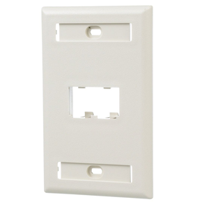 2 Port Mini-Com Classic Series Vertical Faceplate ABS Label Pocket CFPL2IWY