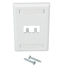2 Port Mini-Com Classic Series Vertical Faceplate ABS Label Pocket CFPL2WHY