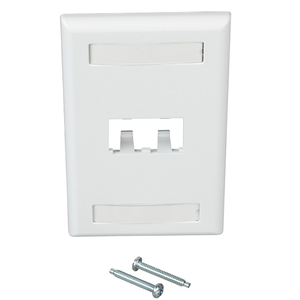 2 Port Mini-Com Classic Series Vertical Faceplate ABS Label Pocket CFPL2WHY